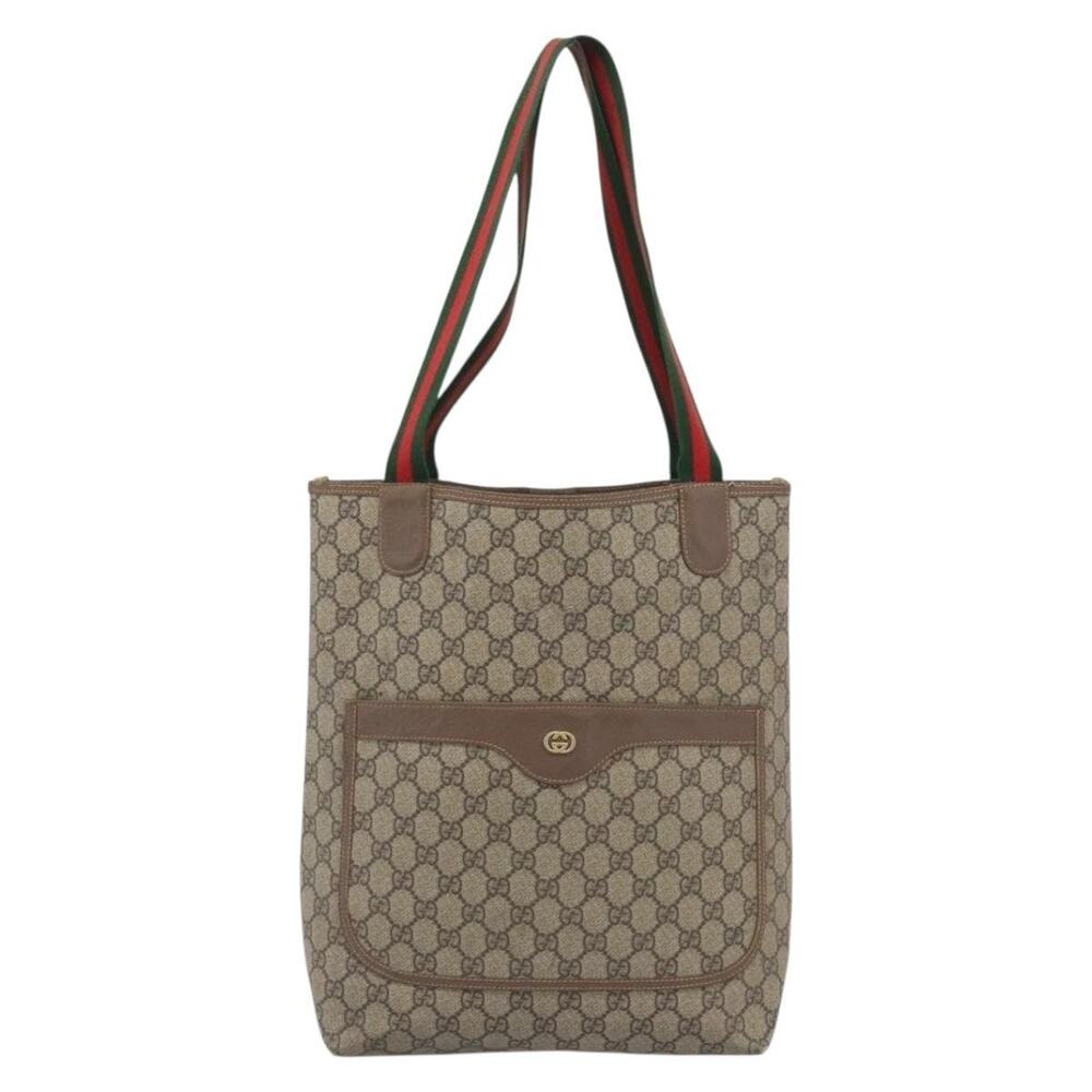 Gucci GG Supreme Web Tote 002 Beige